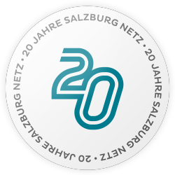Logo für das 20-jährige Jubiläum der Salzburg Netz
